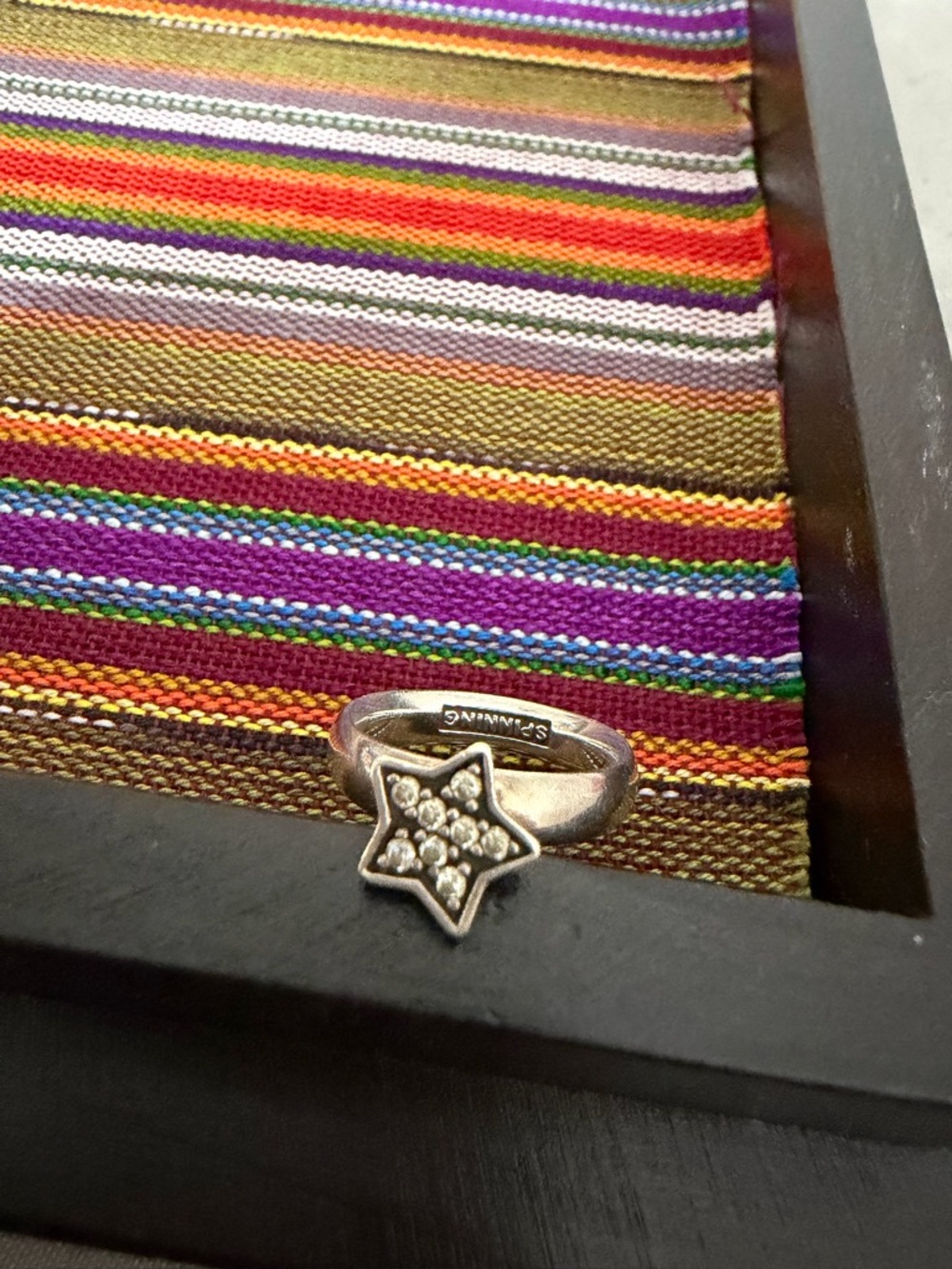 Sterling Silver Star Ring with Crystal Accents